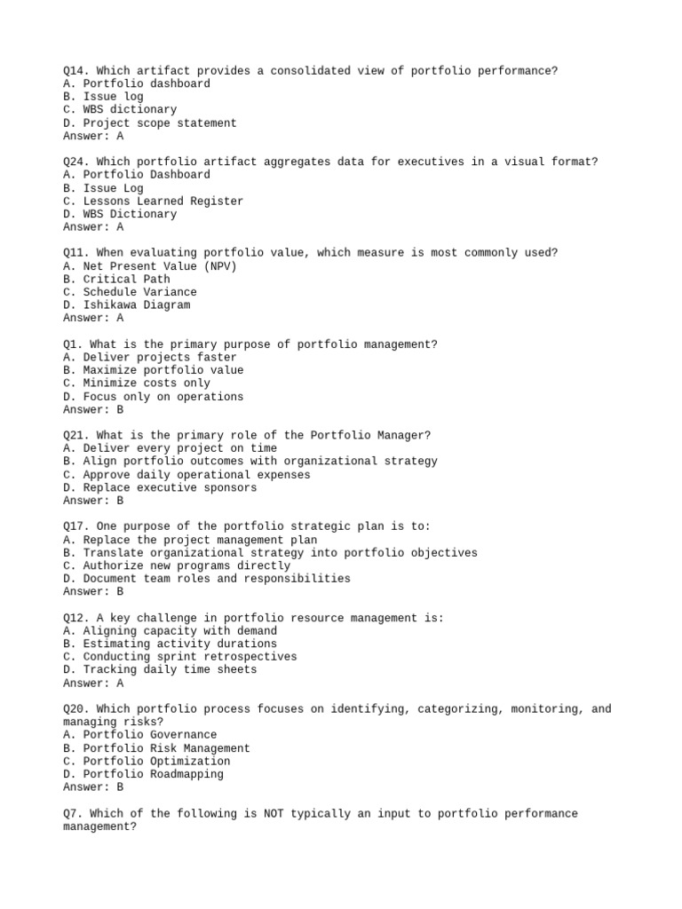 PFMP Exam Questions Overview | PDF | Project Management | Business