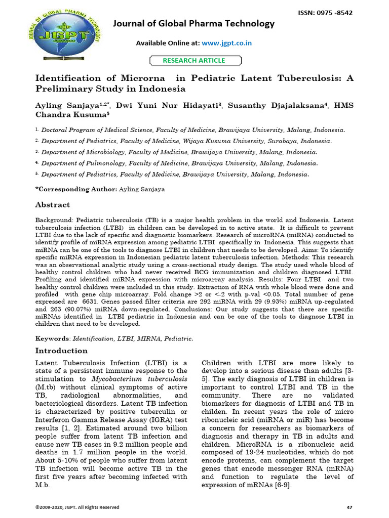 Identification of MicroRNA | PDF | Micro Rna | Tuberculosis