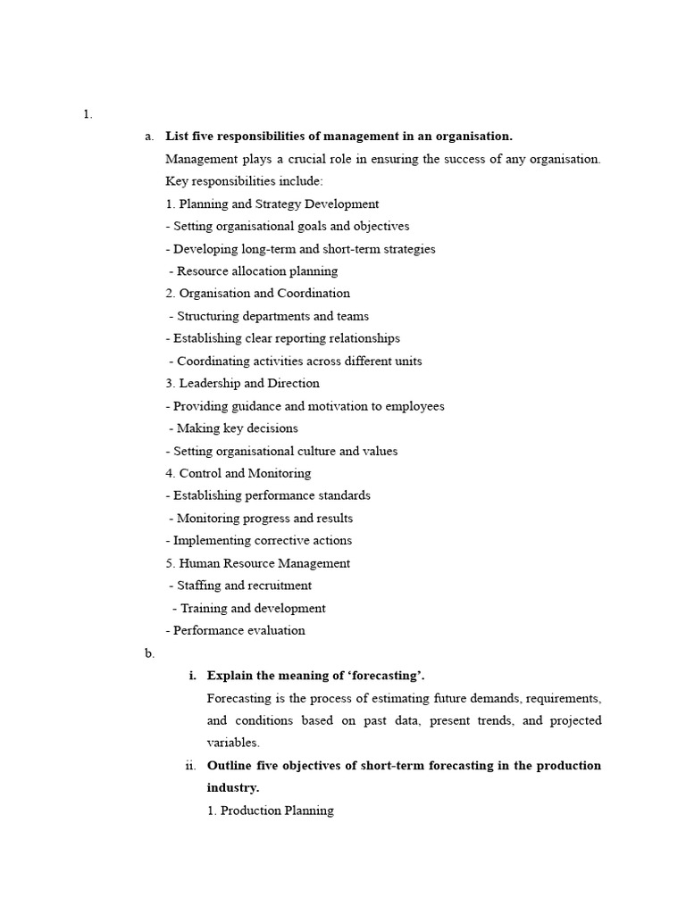 Workshop Management Responsibilities | PDF | Business | Economies