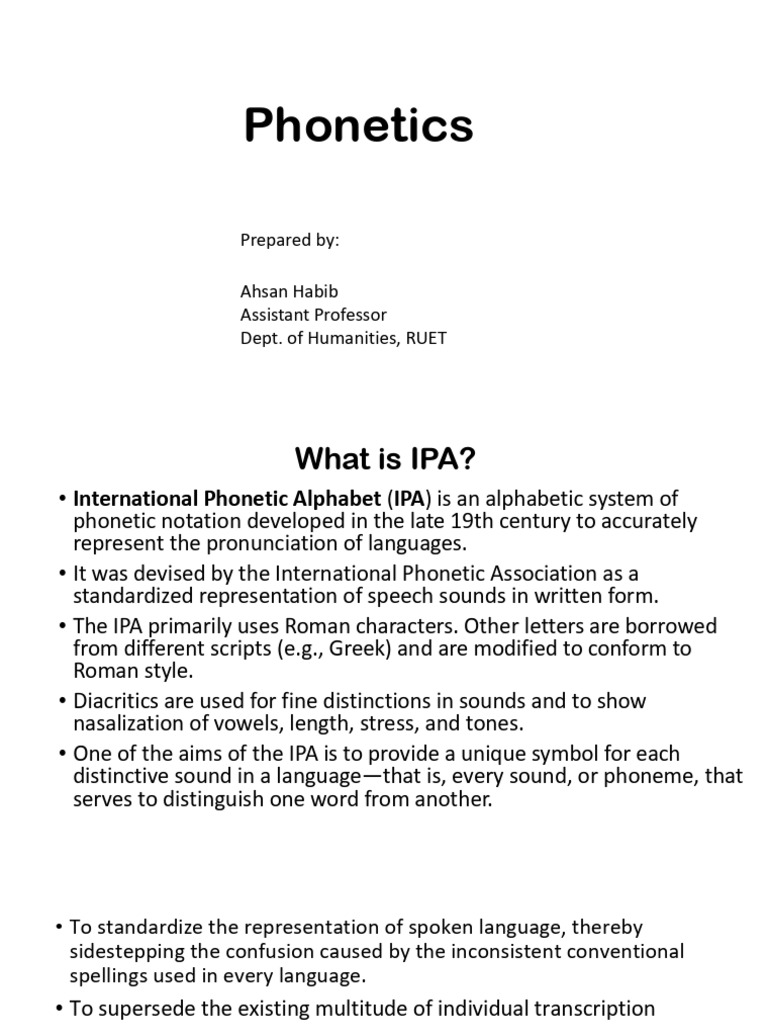 Understanding IPA and English Sounds | PDF | Phonology | Human ...