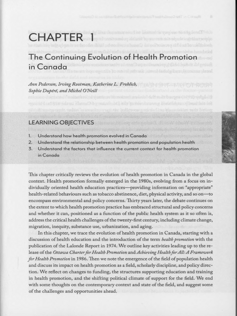 Evolution of Health Promotion in Canada | PDF | Health Promotion ...