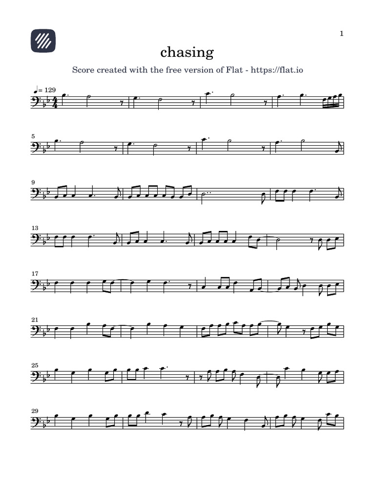 Music Score for Chasing Theme | PDF