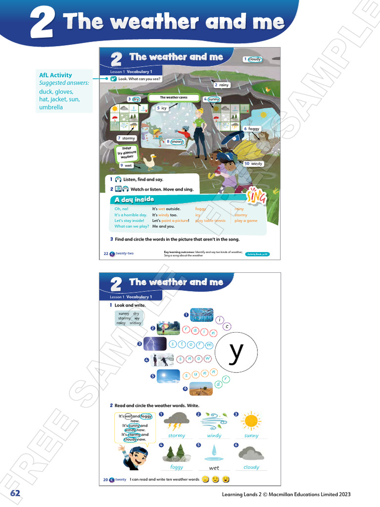 Weather Vocabulary and Activities Lesson | PDF | Vocabulary | Learning