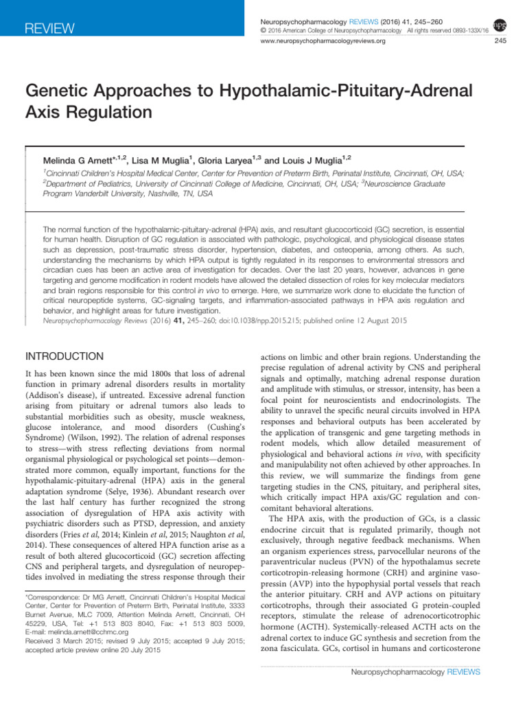Genetic Approaches To Hypothalamic Regulation | PDF | Hypothalamic ...