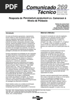 Níveis de Potássio em Pennisetum purpureum cv. Cameroon