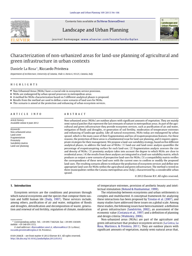 Landscape and Urban Planning | PDF | Land Use | Urban Sprawl