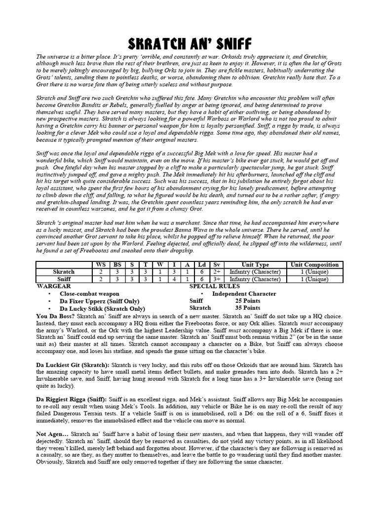 Scratch An Sniff Datasheet | PDF