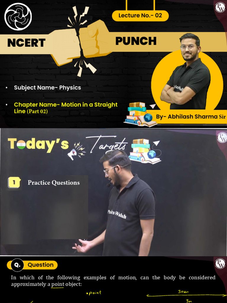 Physics Practice Questions on Motion | PDF | Speed | Velocity