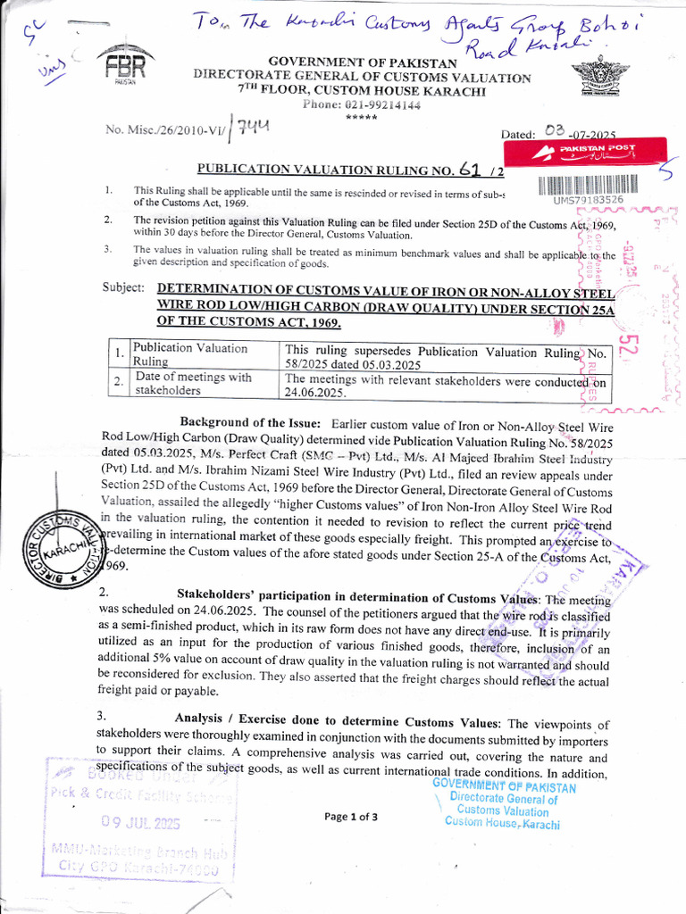 Customs Valuation Ruling for Steel Wire Rod | PDF | Cargo | Valuation ...