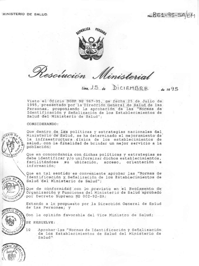 Resolucion 861-95 Normas de Ident | PDF