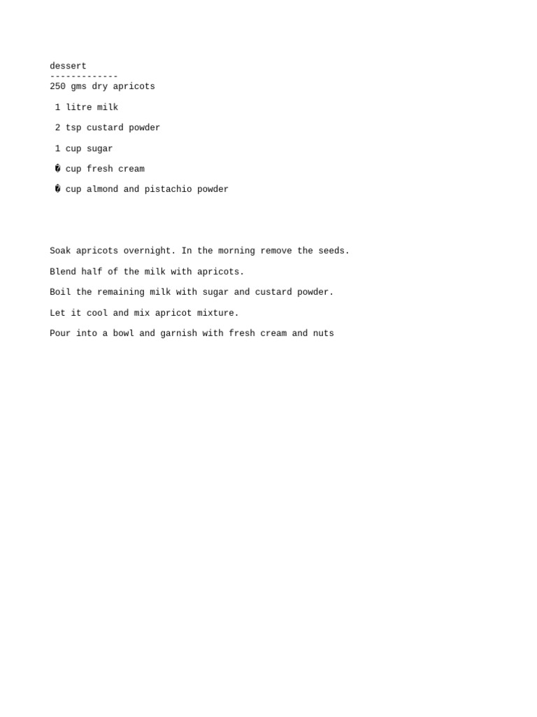 Dessert With Apricots | PDF