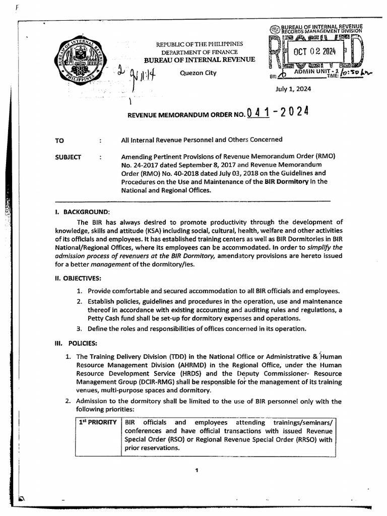 RMO No. 41-2024 | PDF
