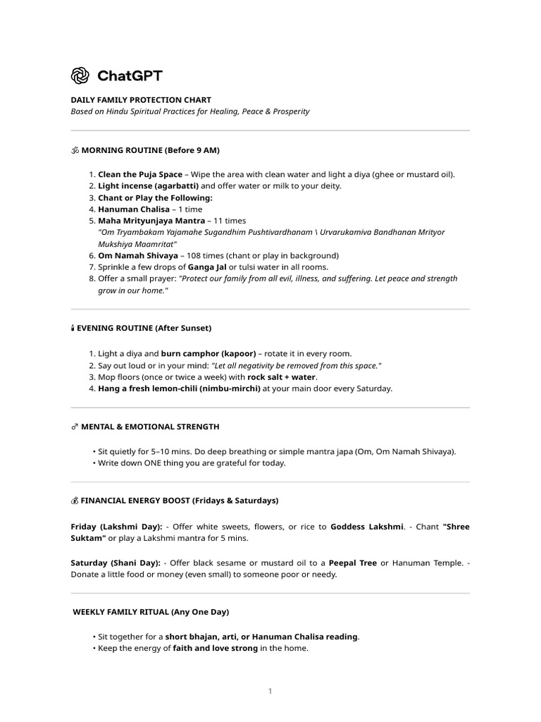 Daily Protection Chart | PDF