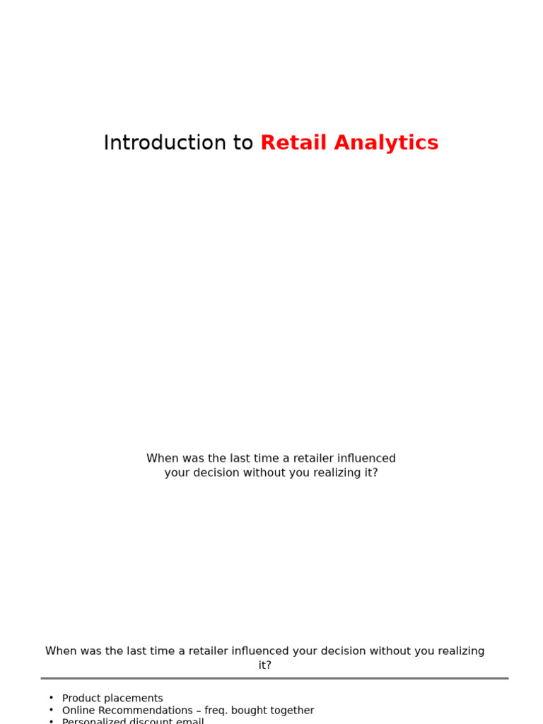 Understanding Retail Analytics Essentials | PDF | Retail | Business