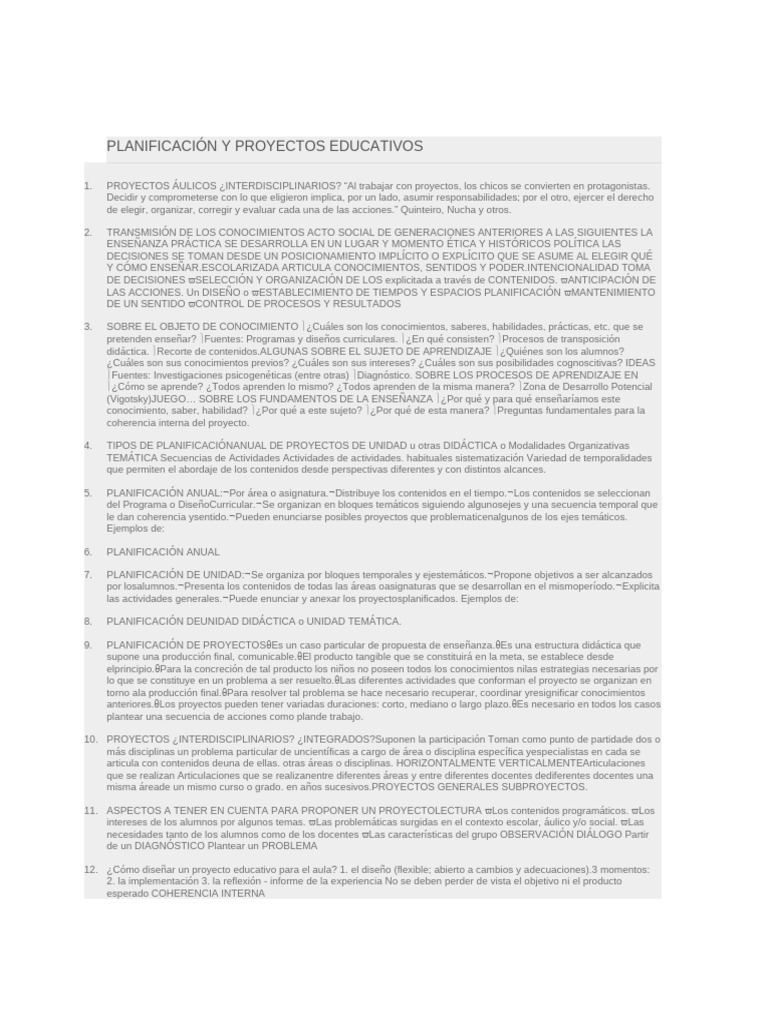 Planificación de Proyectos Educativos | PDF | Enseñando | Aprendizaje