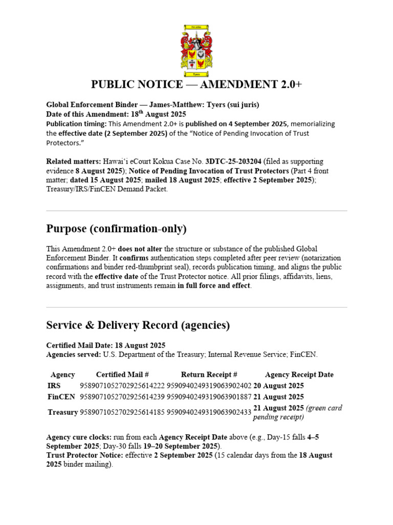 Amendment 2.0+ Public Notice Document | PDF