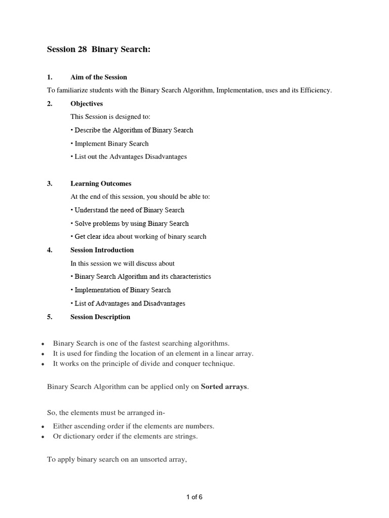 Understanding Binary Search Algorithm | PDF | Time Complexity ...