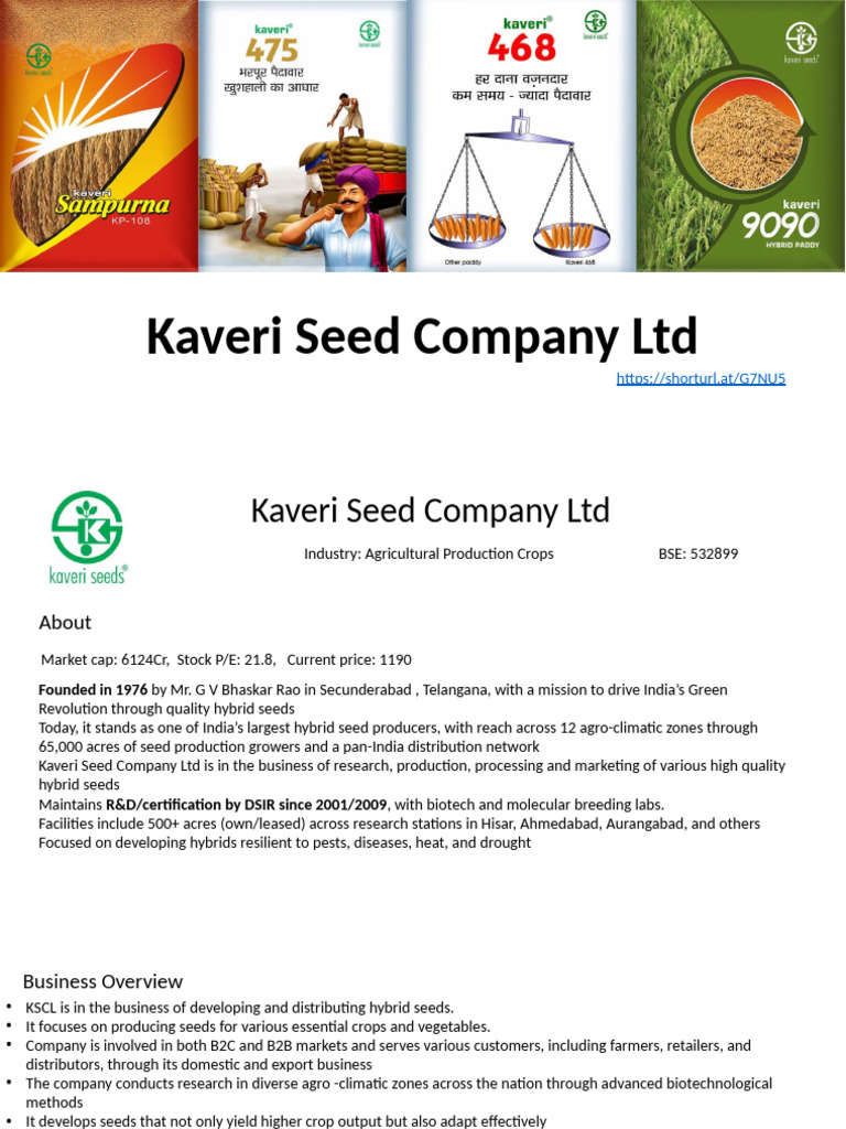 Kaveri Seeds | PDF | Agriculture | Biotechnology