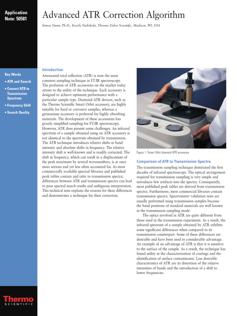 Advanced ATR Correction for FT-IR Spectra | PDF | Refractive Index ...