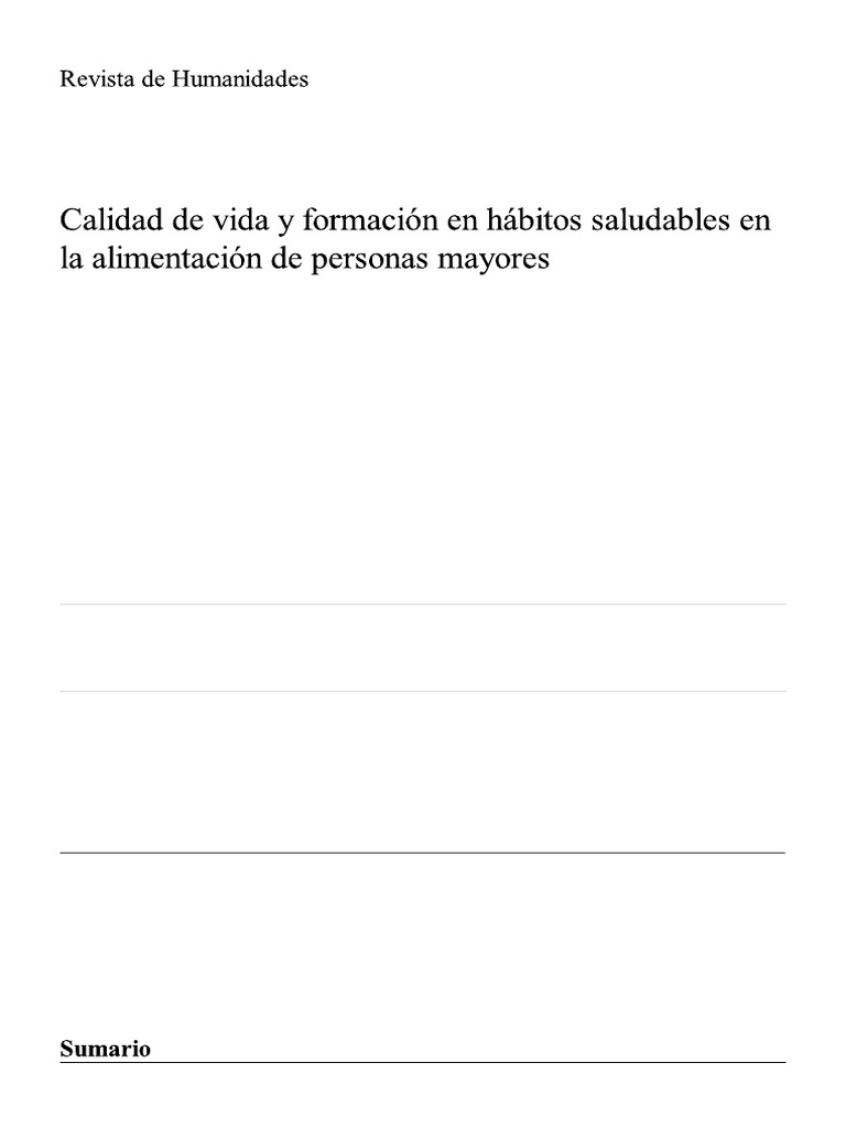 Calidad de vida y alimentación en mayores | PDF | Vejez | Obesidad