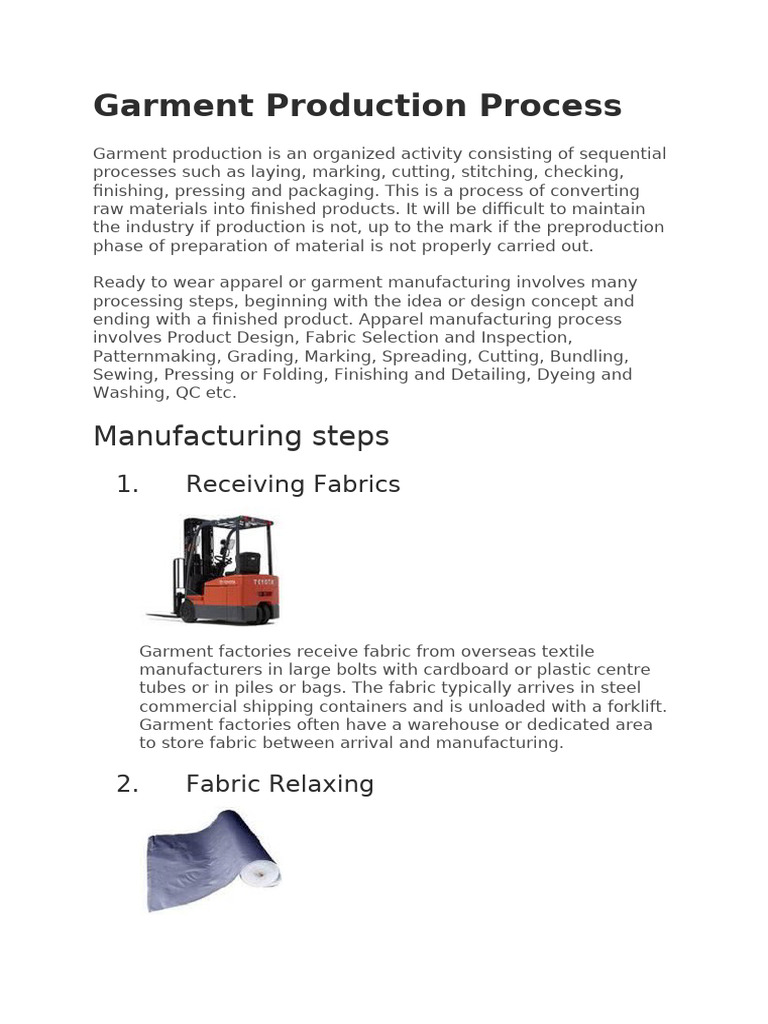 Garment Production Process Overview | PDF | Sewing | Textiles