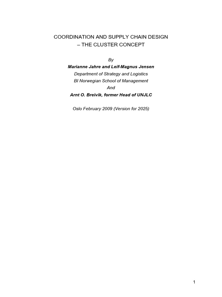 Cluster Concept in Humanitarian Aid Coordination | PDF | Humanitarian ...