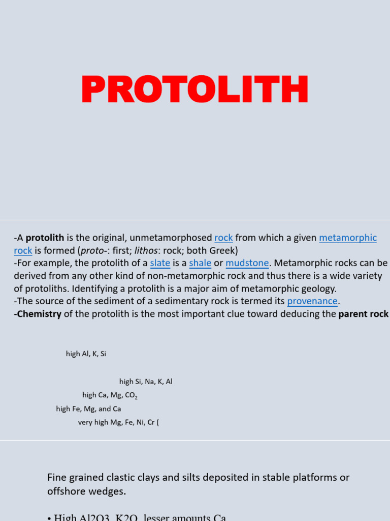 Understanding Protoliths in Metamorphic Geology | PDF | Rock (Geology ...