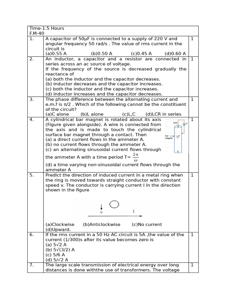 AC Circuit Analysis and Induction Concepts | PDF | Inductor ...