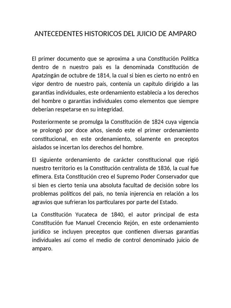 Historia del Juicio de Amparo en México | PDF