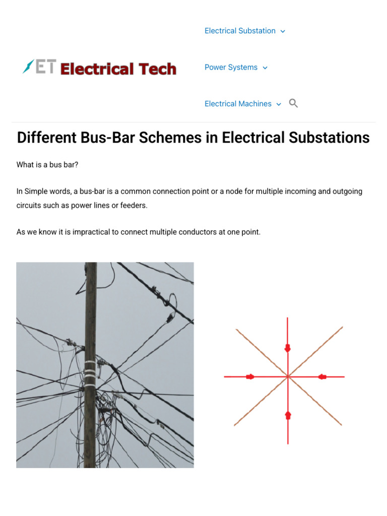 Bus Bar Schemes in Electrical Substations | PDF | Electronics ...