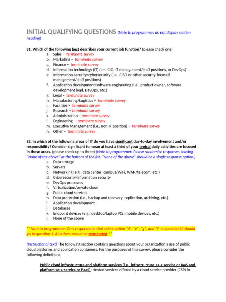 IT Job Function and Cloud Survey | PDF | Cloud Computing | Computer ...