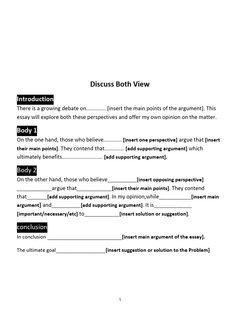 Exploring Both Perspectives on Debate | PDF