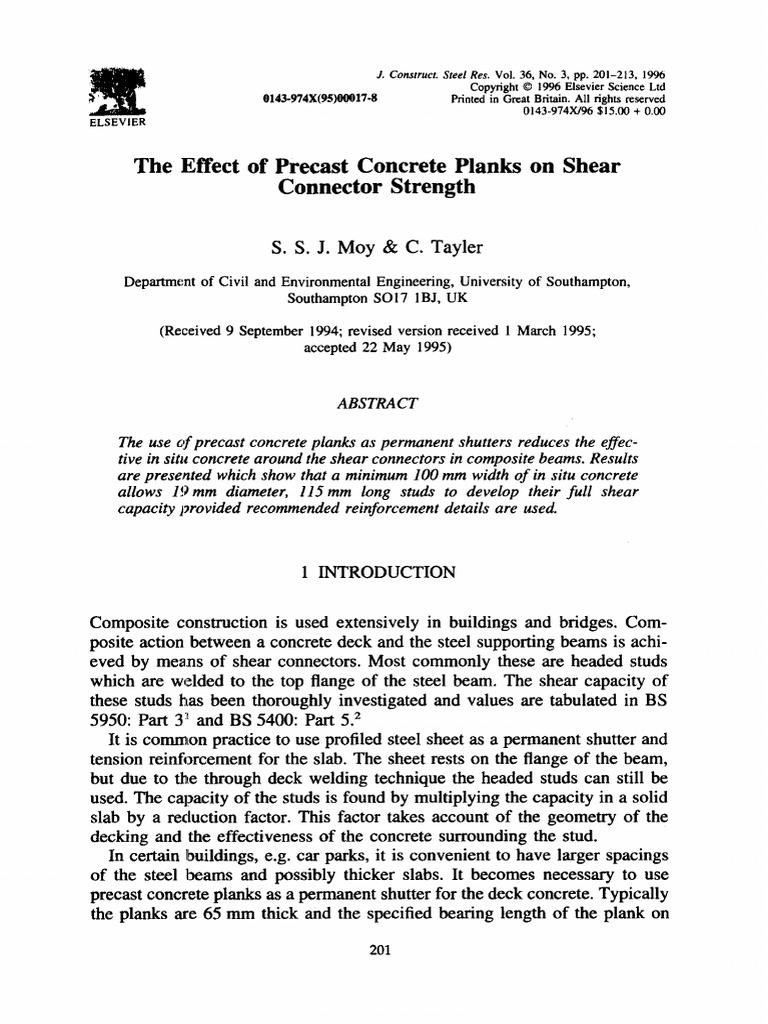 Shear Capacity of Precast Concrete Planks | PDF | Concrete | Beam ...