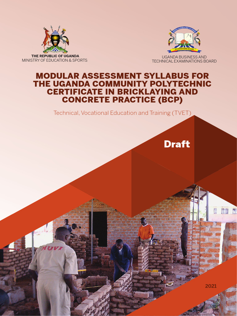 Uganda BCP Modular Assessment Syllabus | PDF | Mortar (Masonry) | Concrete