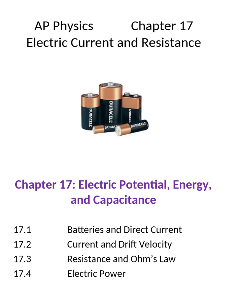Electric Current and Resistance Overview | PDF | Electric Current ...