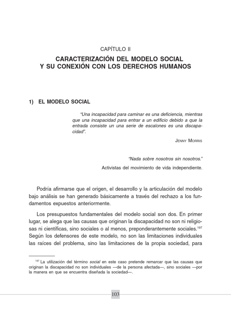 Modelo Social de Discapacidad y Derechos Humanos | PDF | Invalidez ...