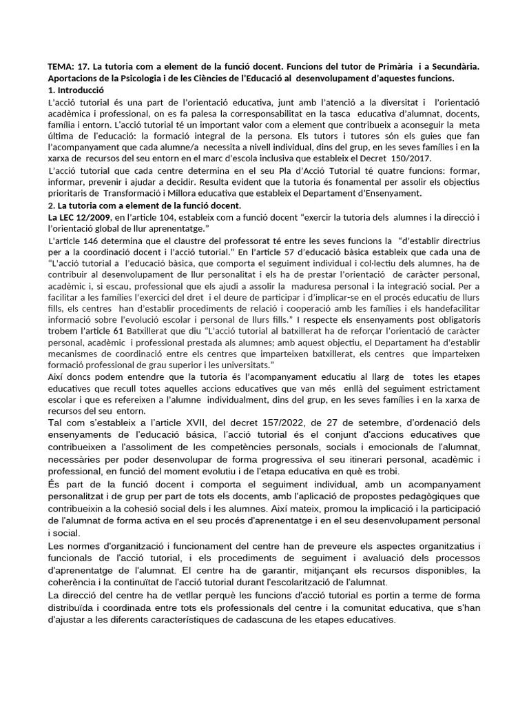 Tema 17 (Tut) | PDF