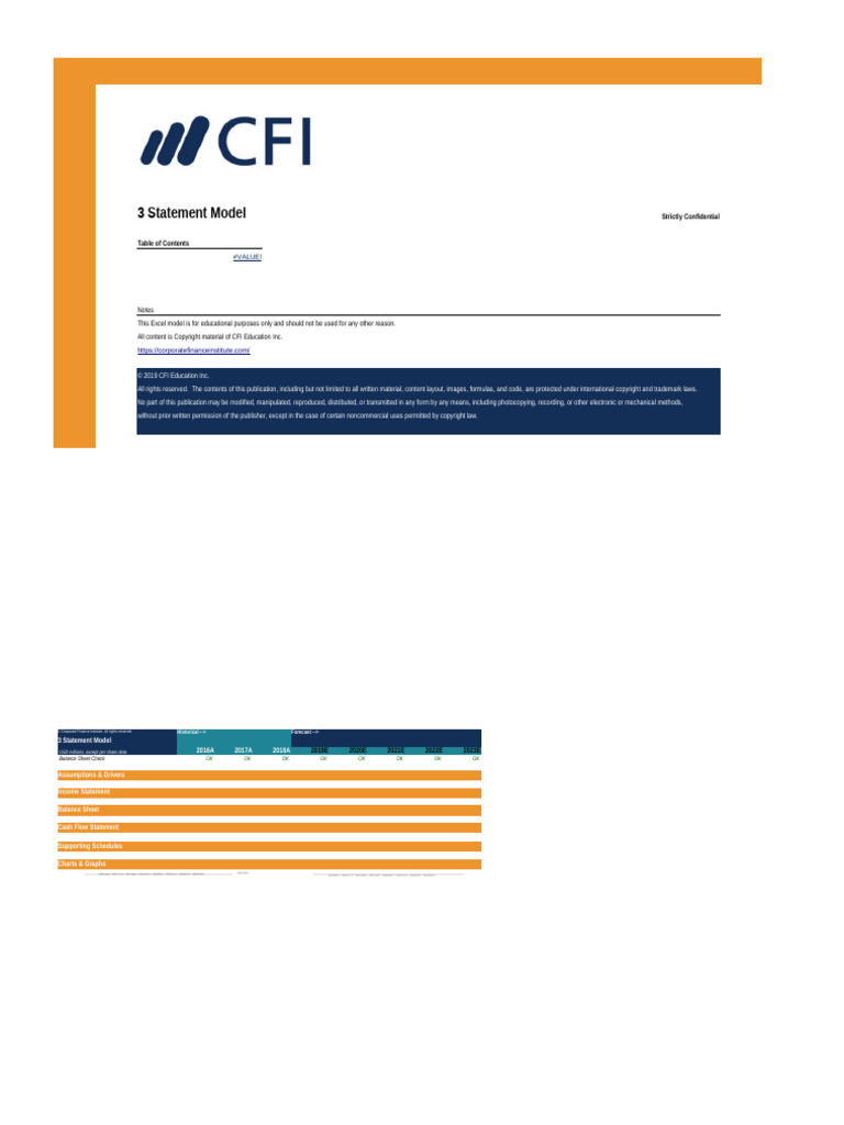 3 Statement Model - Blank Template | PDF