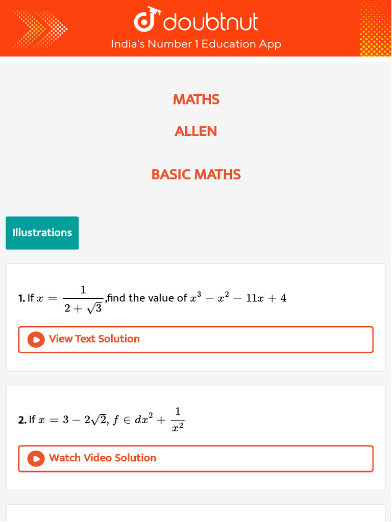 Basic Maths Problem Solutions Guide | PDF | Elementary Mathematics ...