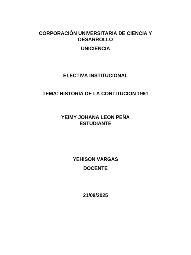 Historia de la Constitución de 1991 | PDF | Constitución | Colombia