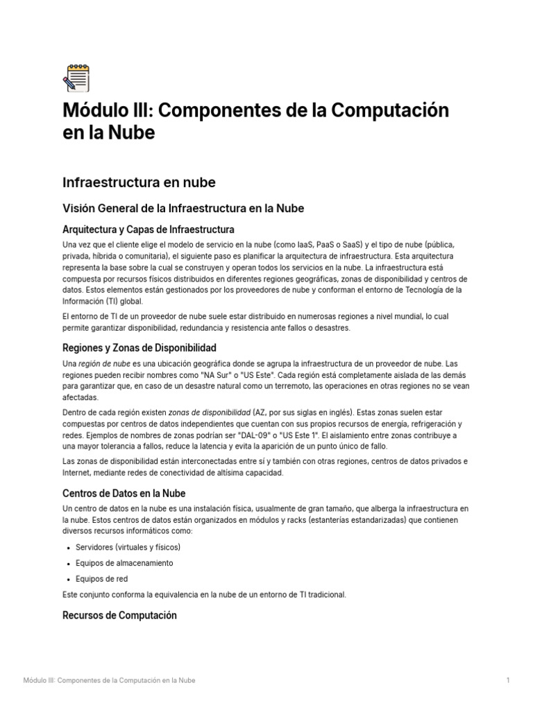 Componentes Clave de la Nube | PDF | Computación en la nube | Máquina ...