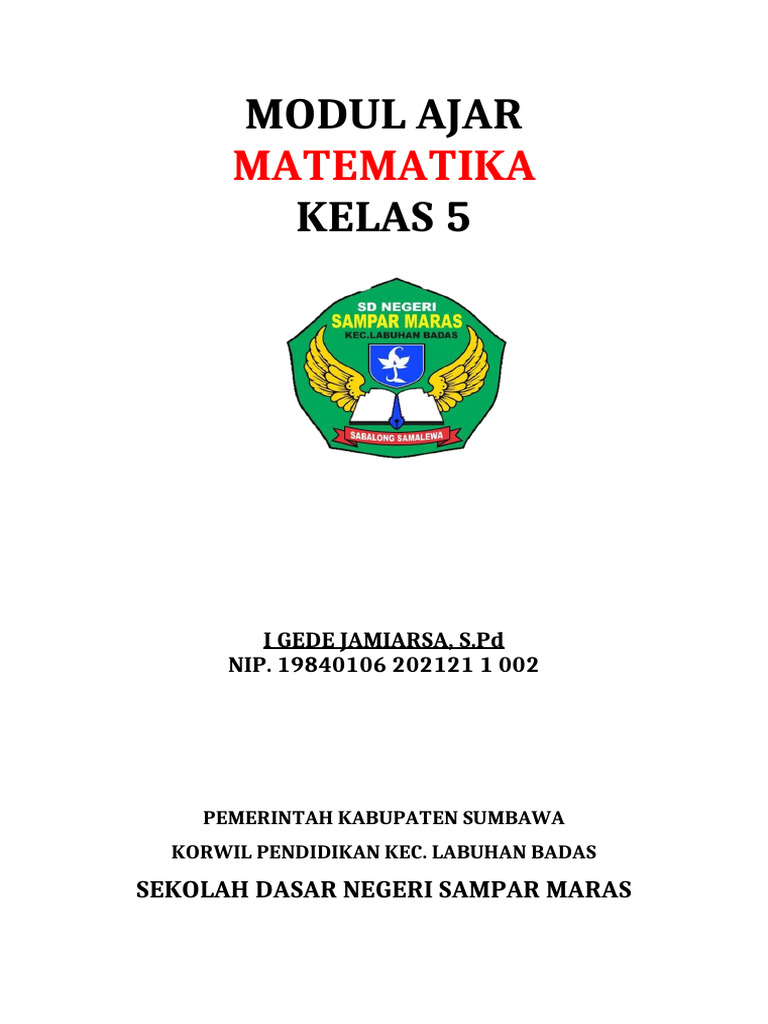 Modul Ajar Matematika Kelas 5 SD | PDF