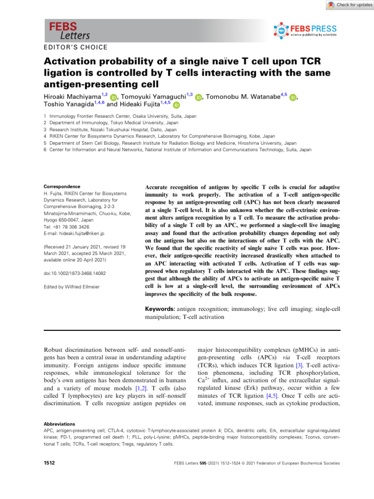 FEBS Letters - 2021 - Machiyama - Activation Probability of A Single Na ...
