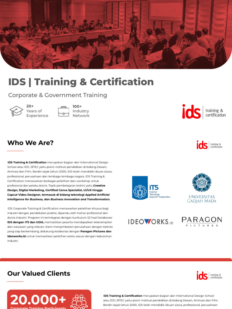 IDS Corporate Training Certification 2025 | PDF