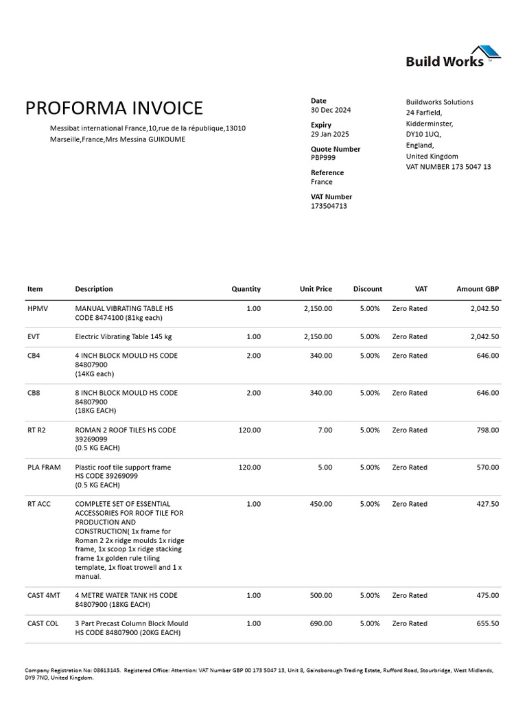 Proforma Invoice | PDF