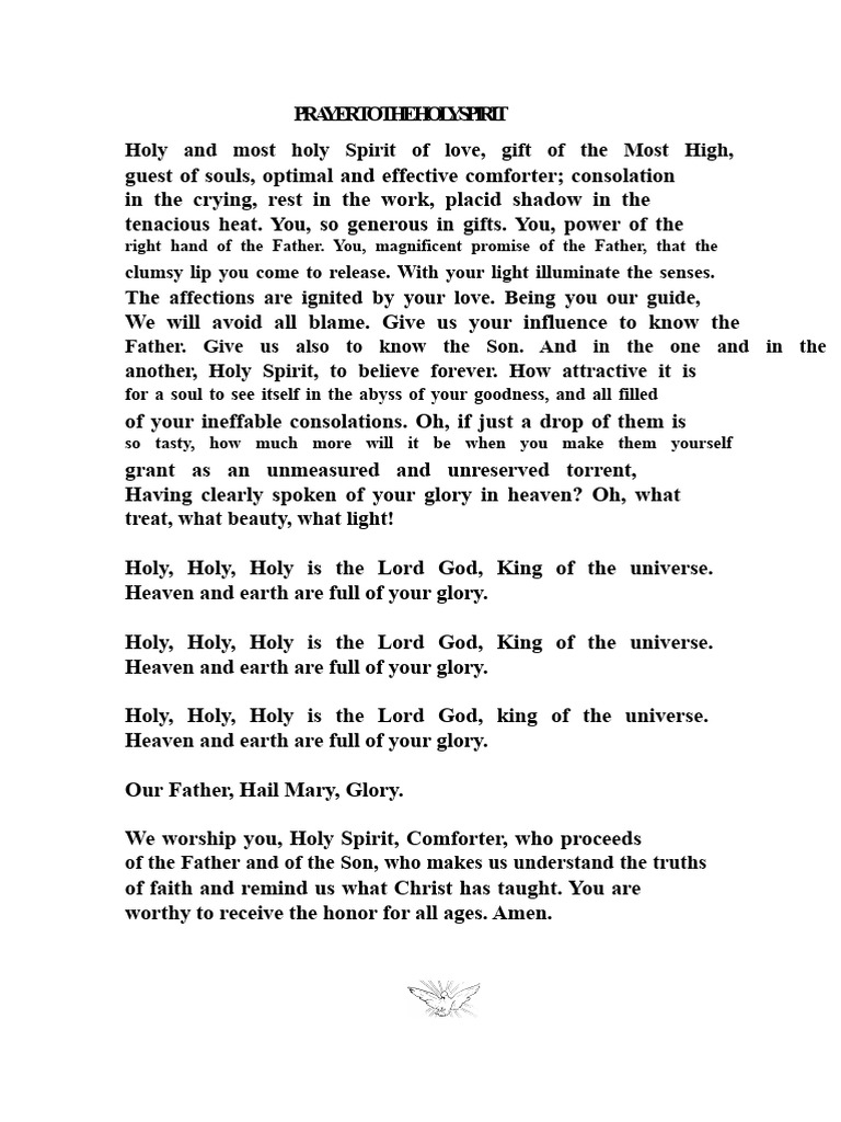 Prayer to the Holy Spirit for Renewal | PDF | God The Father | Jesus