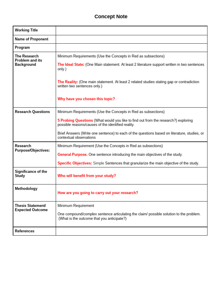 Concept Note Template | PDF