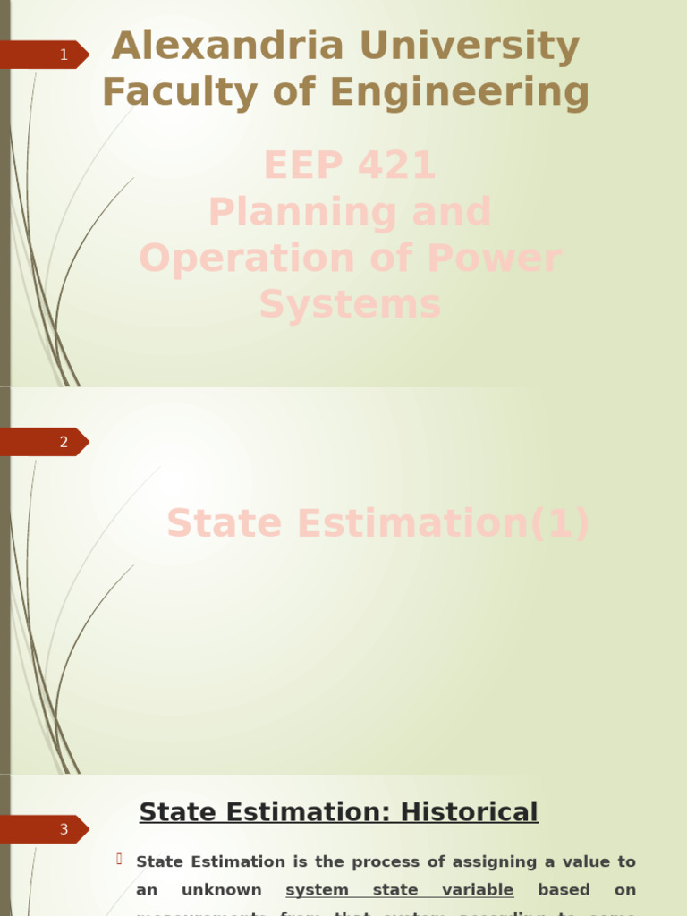 Lec 9 State Estimation | PDF | Least Squares | Errors And Residuals