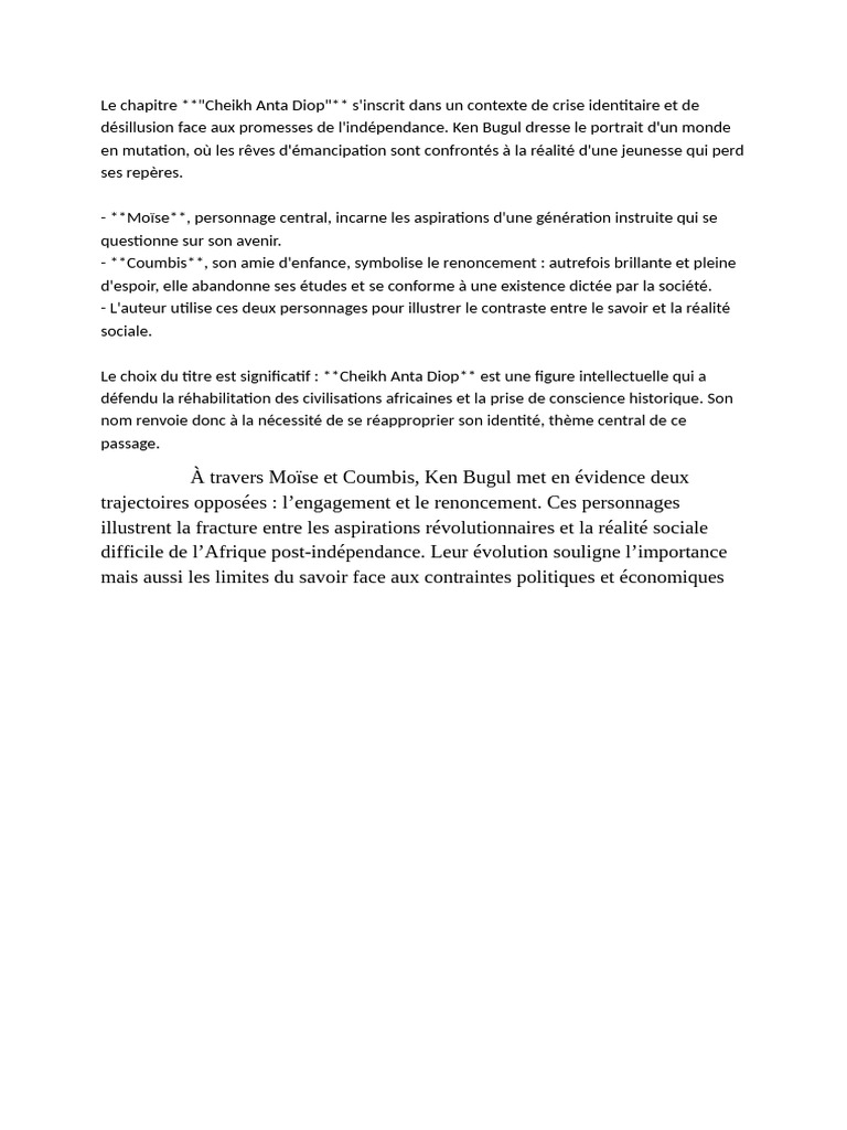 Identité et désillusion post-indépendance | PDF