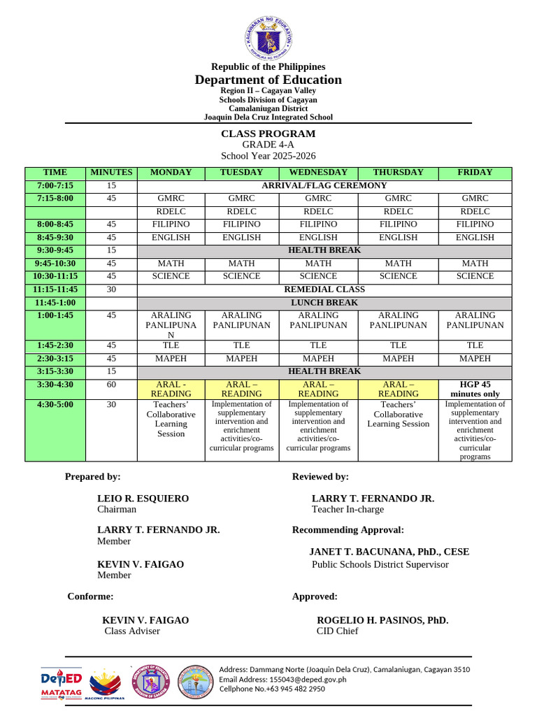 Class Program 2025 2026 KS2 Jdis - 101408 | PDF | Republicanism ...
